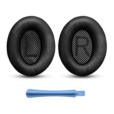 Hossom Bose QuietComfort 35 II için yedek kulak yastığı, Bose QuietComfort 35 kulaklık için premium yedek ped, QC35, QC25, QC15/Ae2, Ae2i, Ae2w / Sound Link/True için yedek ped (siyah)