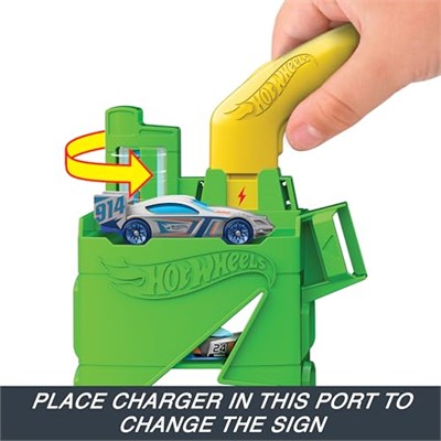 Hot Wheels Elektrikli Araç Şarj İstasyonu Oyun Seti Hot Wheels Elektrikli Araç Şarj İstasyonu ve 1:64 ölçekli oyuncak araba HTN79