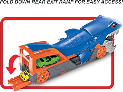 Hot Wheels Köpek Balığı Taşıyıcı Hot Wheels Köpek Balığı Taşıyıcı Oyun Seti, 1 Adet 1:64 Ölçekli Araba İçerir, 4-8 Yaş Arası Çocuklar İçin GVG36 GVG36