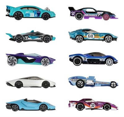 Hot Wheels Oyuncak Arabalar, 10lu Yarış Arabası Paketi, 1:64 Ölçekli Corvette, Lamborghini, McLaren ve Hot Wheels Originals içerir (Amazona Özel)
