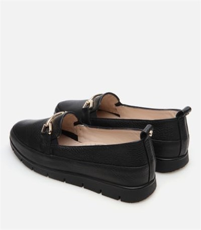 HOTİÇ Hakiki Deri Siyah Kadın Loafer