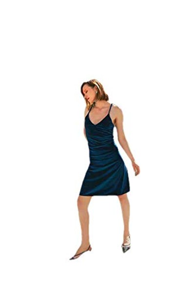 House of Silk Kadife Saran Slip Elbise Gece Mavisi L
