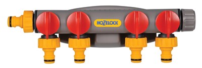 Hozelock 2150H Dört Çıkışlı, Dörtlü (4lü), Vanalı Musluk Bağlantısı, Dağıtıcı Adaptörü