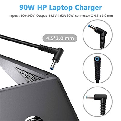 HP 250 255 G2 G3 G4 G5 Dizüstü Bilgisayar Adaptörü, HP Pavilion X360 15 17, HP ProBook G3 G4 G5 G6 G7 Serisi 430 440 450 55 47 0 640 645 655 Konnektör: 4,5 mm x 3,0 mm