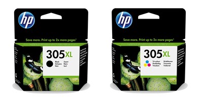 HP 6ZA94AE 305XL Yüksek Verimli Orijinal Mürekkep Kartuşları, Siyah/Üç Renkli, Çoklu Paket