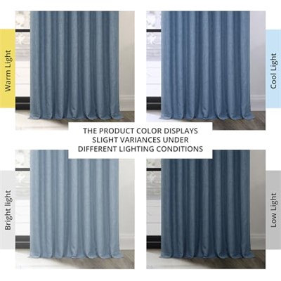 HPD Half Price Drapes BOCH-LN-DW-P keten karartma perdesi, ekstra geniş, 100 x 108 cm, denim