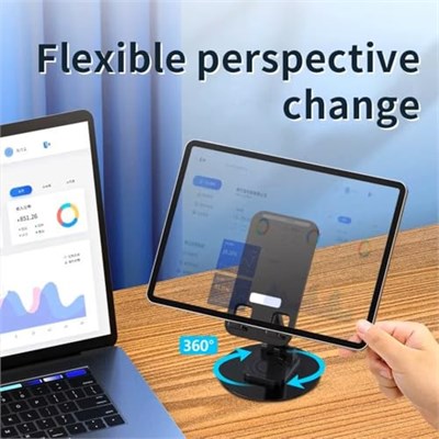 HT-A10 Masaüstü Telefon Tablet Tutucu Stand Taşınabilir Portatif Metal Taban 360 Derece Dönebilir