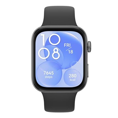 HUAWEI WATCH FIT 3 Akıllı Saat, iOS ve Android ile uyumlu, 1.82 inç AMOLED Ekran, Ultra İnce Tasarım, Kapsamlı Sağlık Takibi, Kapsamlı Sağlık Yönetimi, 10 Güne Kadar Pil Ömrü, Siyah