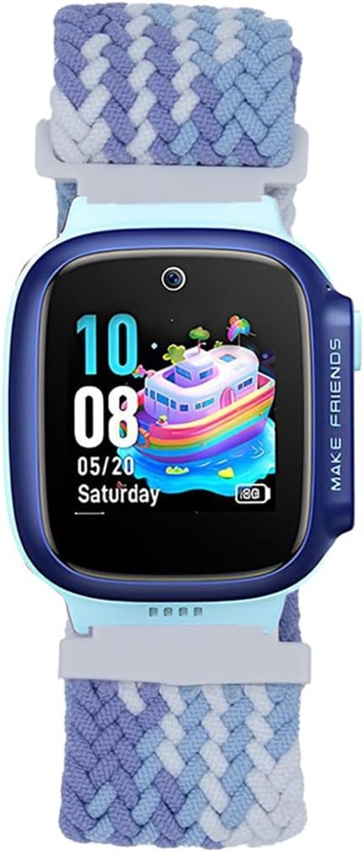 Huawei Watch GT5 41mm ile Uyumlu Çocuklara Özel Örgü Kordon, 18mm, Lila