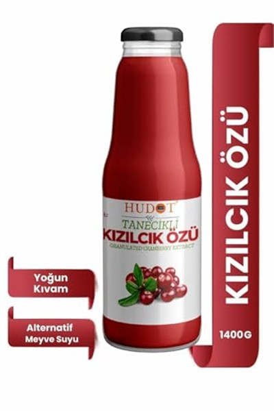 HUDOT Kızılcık Özü, Tanecikli, 1400g, Doğal Meyve Konsantresi