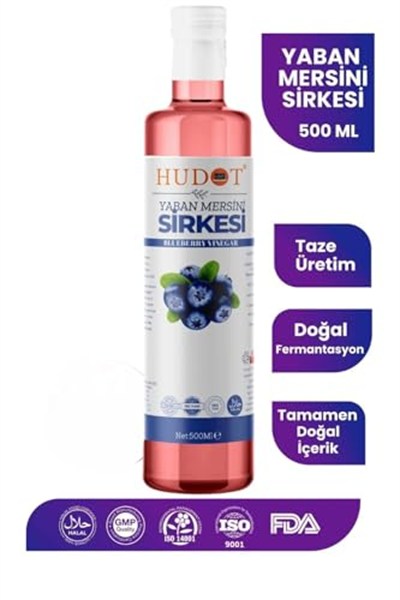 Hudot Yaban Mersini Sirkesi, Gurme Premium, 500 Ml (Doğal Fermantasyon)