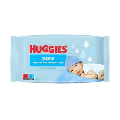 Huggies Saf, hassas bebek ıslak mendil,%99 su, 10 x 56 bez, aylık kutu