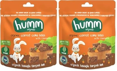 Humm Organic Glutensiz Vegan Havuçlu ve Tarçınlı Kek 2li paket