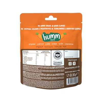 Humm Organic Glutensiz Vegan Havuçlu ve Tarçınlı Kek