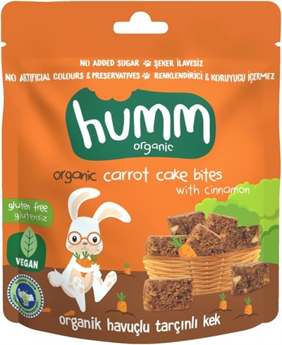 Humm Organic Glutensiz Vegan Havuçlu ve Tarçınlı Kek