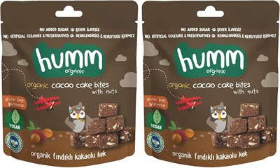 Humm Organic Glutensiz Vegan Kakaolu ve Fındıklı Kek 2li paket