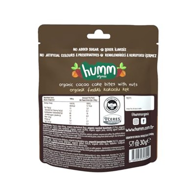 Humm Organic Glutensiz Vegan Kakaolu ve Fındıklı Kek 2li paket