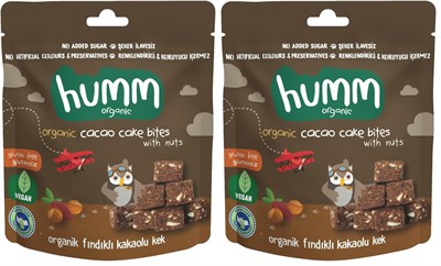 Humm Organic Glutensiz Vegan Kakaolu ve Fındıklı Kek 2li paket