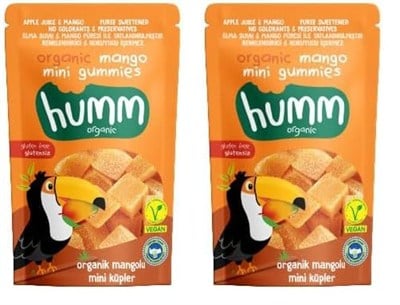 Humm Organic Organik Glutensiz Vegan Mangolu Mini Küpler - 30g 2li paket