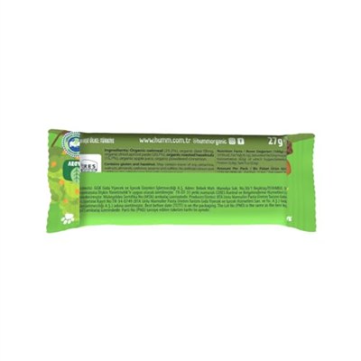 humm organic Organik Kayısılı Fındıklı Vegan Yulaf Bar 1 Paket(27 Gr x 1 Adet)