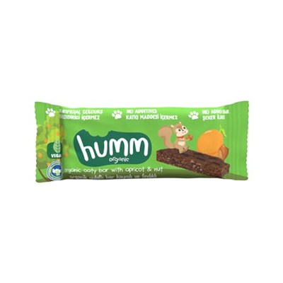 humm organic Organik Kayısılı Fındıklı Vegan Yulaf Bar 1 Paket(27 Gr x 1 Adet)