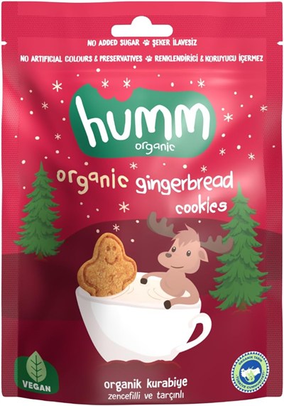 Humm Organic Organik Zencefilli Tarçınlı Vegan Kurabiye 1 Paket(55 Gr x 1 Adet)