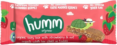 Humm Organic Vegan Çilekli ve Fındıklı Yulaf Bar