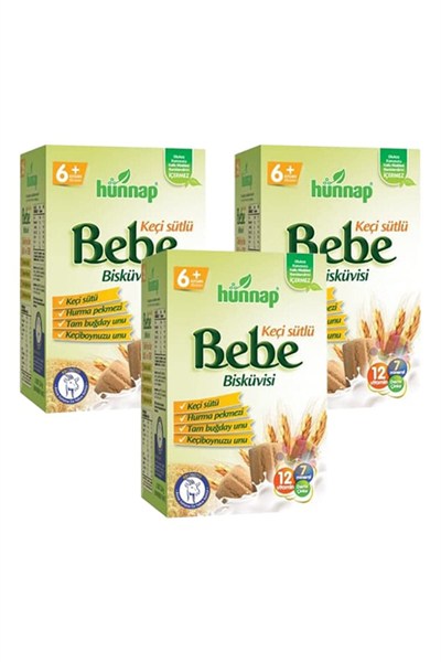 Hünnap-Bebe Bisküvisi Keçi Sütlü 400 Gr X 3 Adet