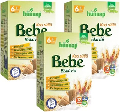 Hünnap-Bebe Bisküvisi Keçi Sütlü 400 Gr X 3 Adet
