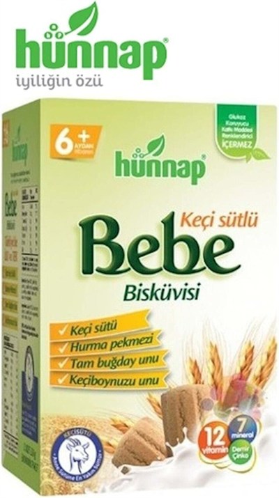 Hünnap-Hunnap Bebe Bisküvisi Keçi Sütlü 400 Gr X 12 Adet