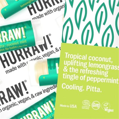 Hurraw Pitta Lip Balm/Hindistan Cevizi - Limon Otu - Nane