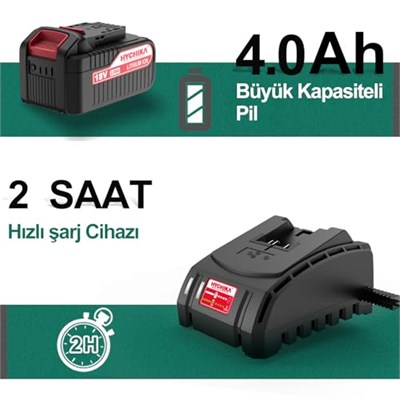 HYCHIKA akülü açılı taşlama makinesi 18 V, disk çapı 115 mm, rölanti devri: 8500 dev/dak, kesme diski akülü açılı taşlama makinesi, kesme ve taşlama için, kilitleme şalteri