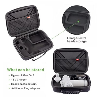 Hypervolt GO 2/Hypervolt GO için kılıf, su geçirmez darbeye dayanıklı taşıma çantası Hyperice Hypervolt GO2/Hyperice Hypervolt GO Masaj Cihazı için (SADECE DURUMDA)