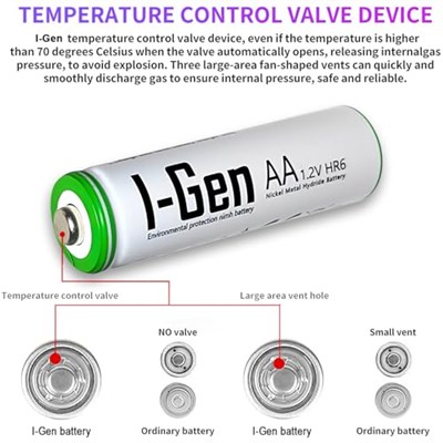 I-Gen B108 8 Adet AA 2700 mAh Şarj Edilebilir Kalem Pil 1.2V Ni-MH Şarjlı Pil