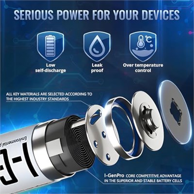 I-Gen B140 8 Adet AAA 650 mAh Şarj Edilebilir İnce Kalem Pil 1.2V Ni-MH Şarjlı Pil