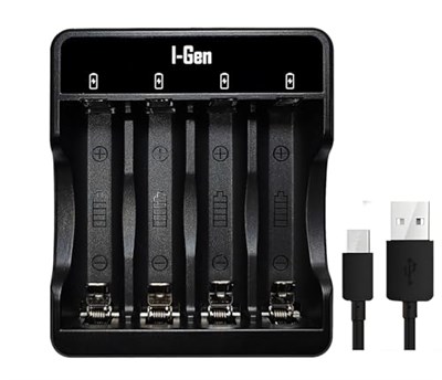 I-Gen G427 4lü Pil Şarj Aleti + 4 Adet AA 2700 mAh Kalem Pilli Set 1.2V Ni-MH