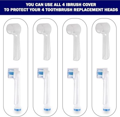 ibrush Banyolar için ibrush Kaplamalı Diş Fırçası Tutucuları - Elektrikli Diş Fırçası Kapakları Kapakları - Diş Fırçası Koruyucu - 4lü