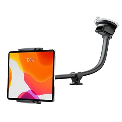 ICARMOUNT Araba Ön Cam Tablet Montajı, Evrensel Uzun Kollu Ön Cam Kamyon Tutucu, 13 inç Kaz Boynu Standı iPad/Android/GPS Navigator ile Uyumlu 4-11 inç Arası