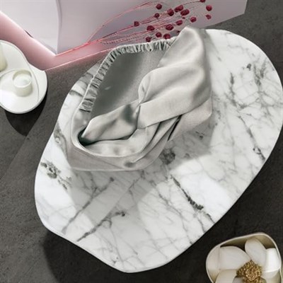 ICON SILK%100 Saf İpek Saç Bandı (Gümüş Gri)