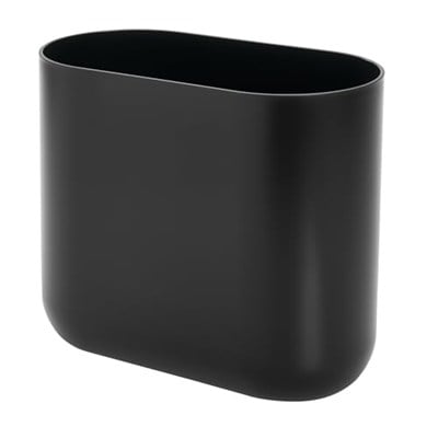 iDesign Cade banyo veya mutfak için çöp kutusu, plastik küçük çöp kutusu, siyah, 26,8 cm x 14,0 cm x 24,8 cm