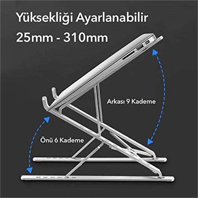 iDock N8 İki Taraflı Ayarlı Katlanabilir Alüminyum Laptop Standı