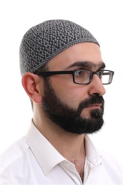 İhvan Online Açık Gri Kışlık Orlon Namaz Takkesi Baklava Desenli Takke