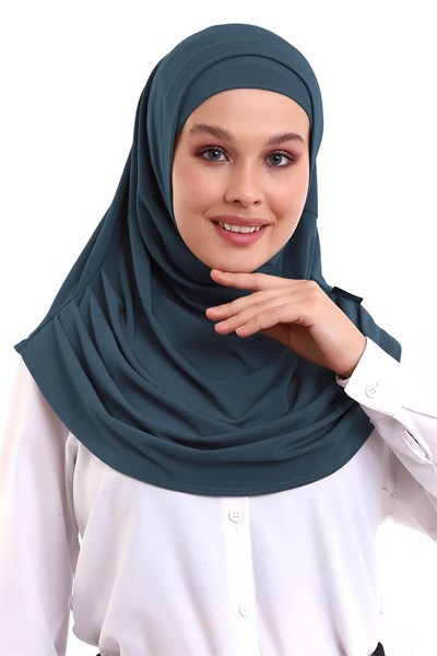 İhvan Online Füme Yetişkin Boneli Tesettür Hazır Pratik Eşarp