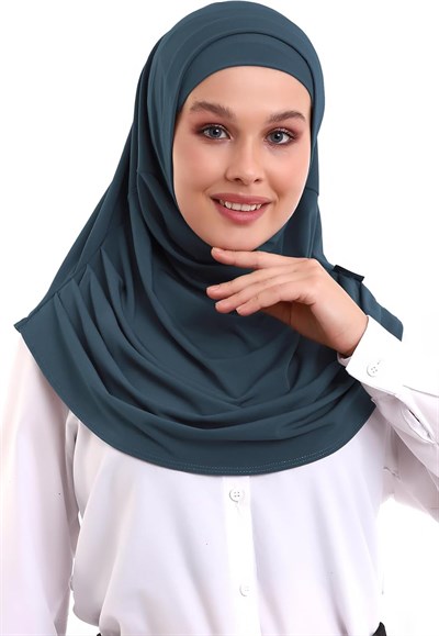 İhvan Online Füme Yetişkin Boneli Tesettür Hazır Pratik Eşarp