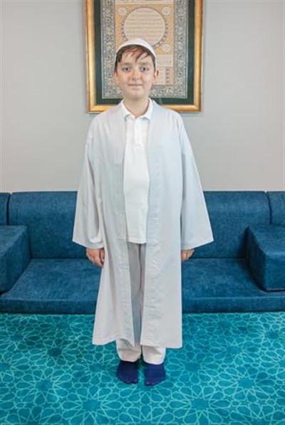 İhvan Online Gri Buhara Yaka Namaz Elbisesi Erkek Çocuk Cübbe Gri 3