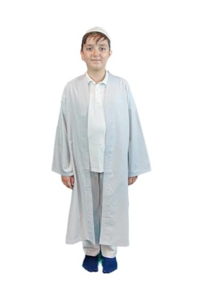 İhvan Online Gri Buhara Yaka Namaz Elbisesi Erkek Çocuk Cübbe Gri 4