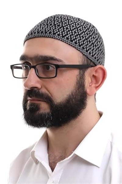 İhvan Online Gri Orlon Kışlık Namaz Takkesi Baklava Desenli Takke