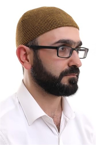 İhvan Online Hardal Kışlık Nokta Desenli Orlon Namaz Takkesi