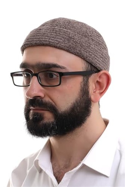 İhvan Online Kahverengi Katlamalı Sade Desen Kışlık Kadife Takke Şapka