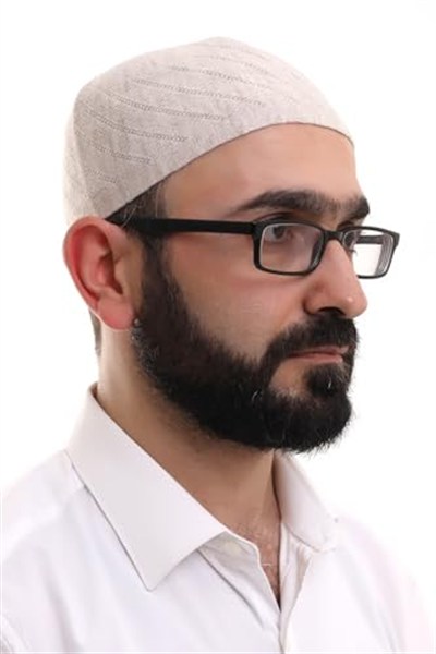 İhvan Online Krem Kışlık Çapraz Desenli Dokuma Takke